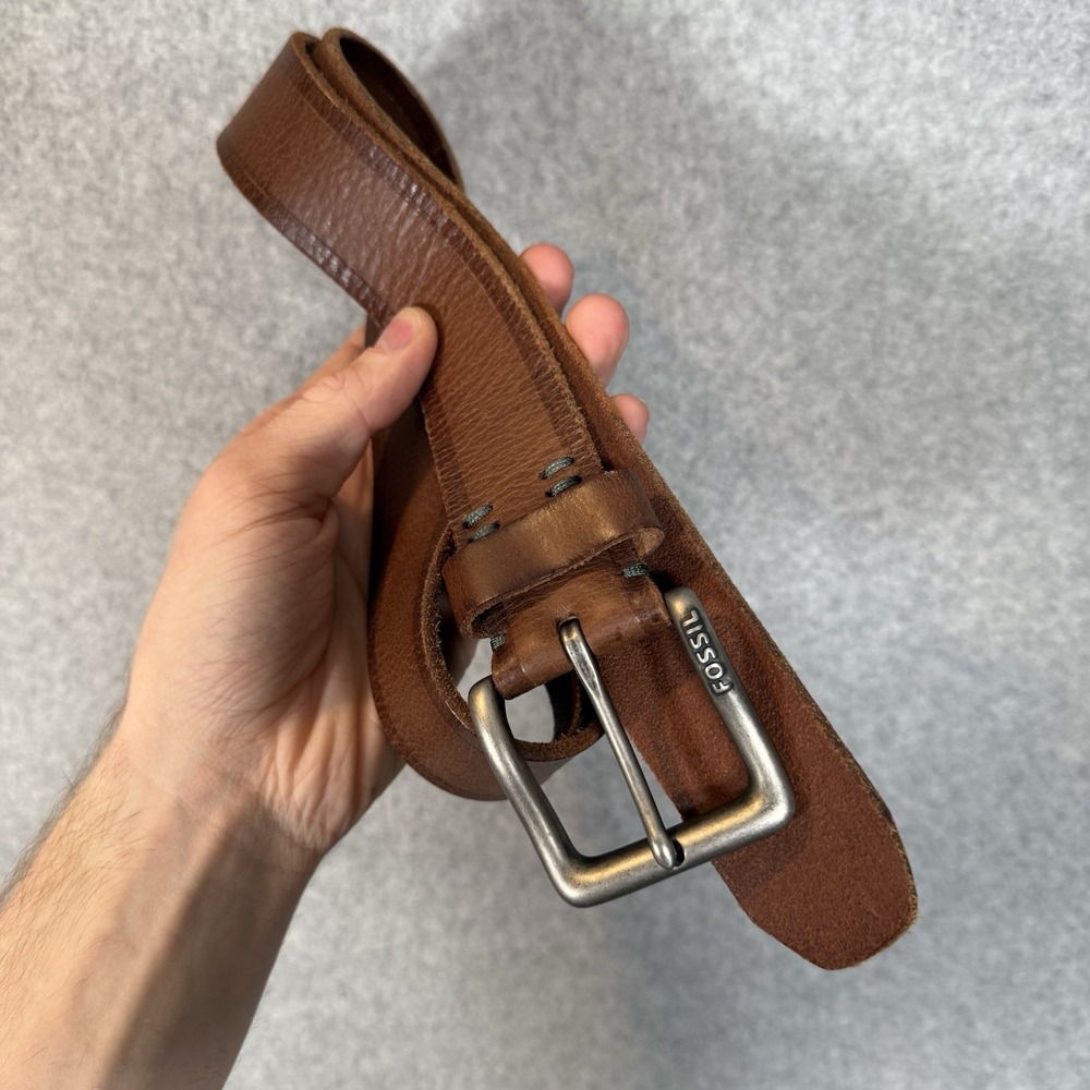 Fossil Genuine Leather Mens Belt Size 80/32 Brown Western